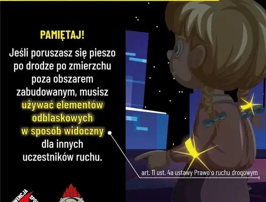 Odblaski po zmierzchu – obowiązek i bezpieczeństwo. Apel policji z Tychów