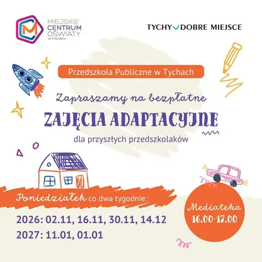 Bezpłatne zajęcia adaptacyjne dla przyszłych przedszkolaków w Tyskiej Mediatece